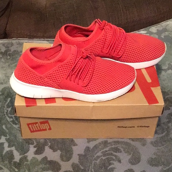 Fitflop Shoes - AIRMESH LACE UP PASSION RED SNEAKERS